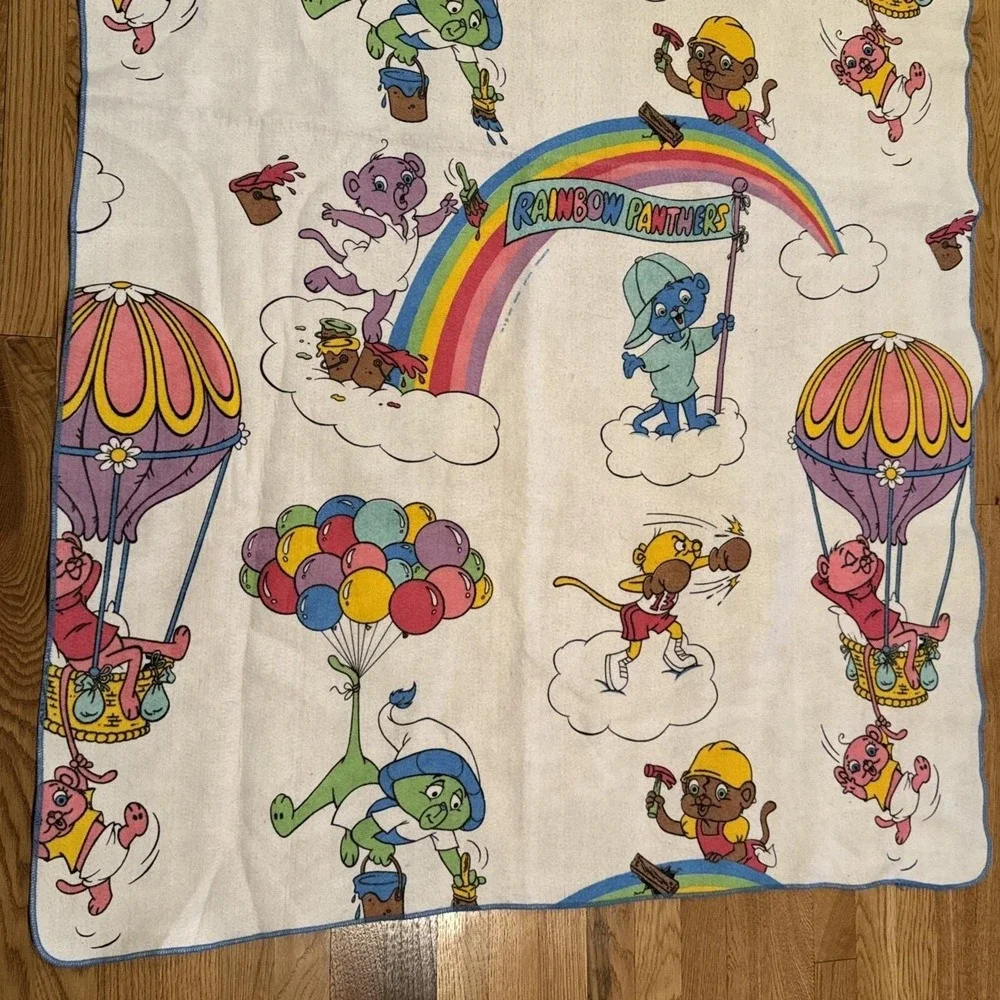 Rainbow Panthers Vintage Acrylic 1980 Rare Blanket‎ Chatham Made in USA